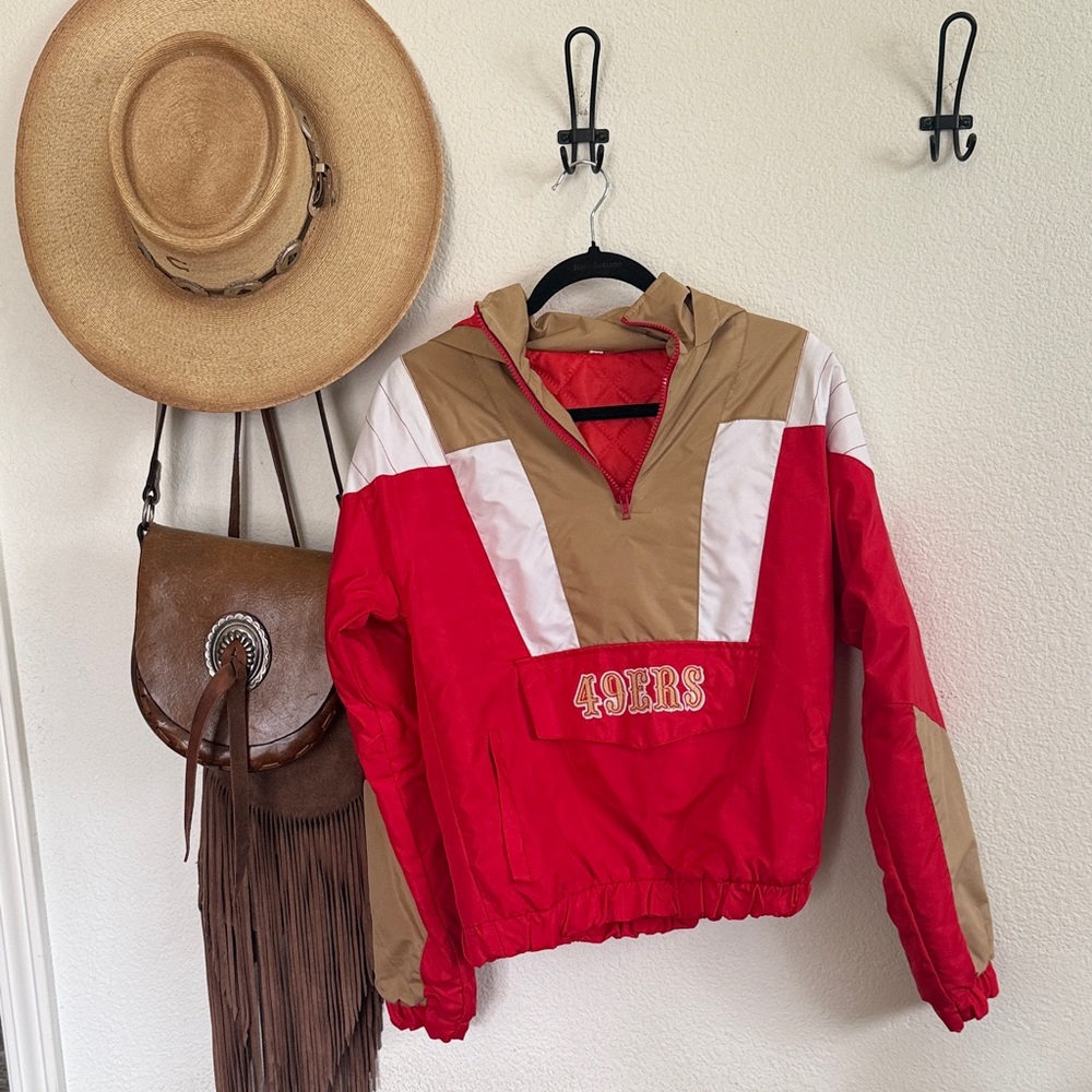 49ers Cropped Windbreaker Hoodie